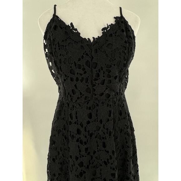 ASTR The Label Midi Dress Size XL Lace Cocktail Wedding Guest Fairy Whimsy Black - Picture 12 of 16